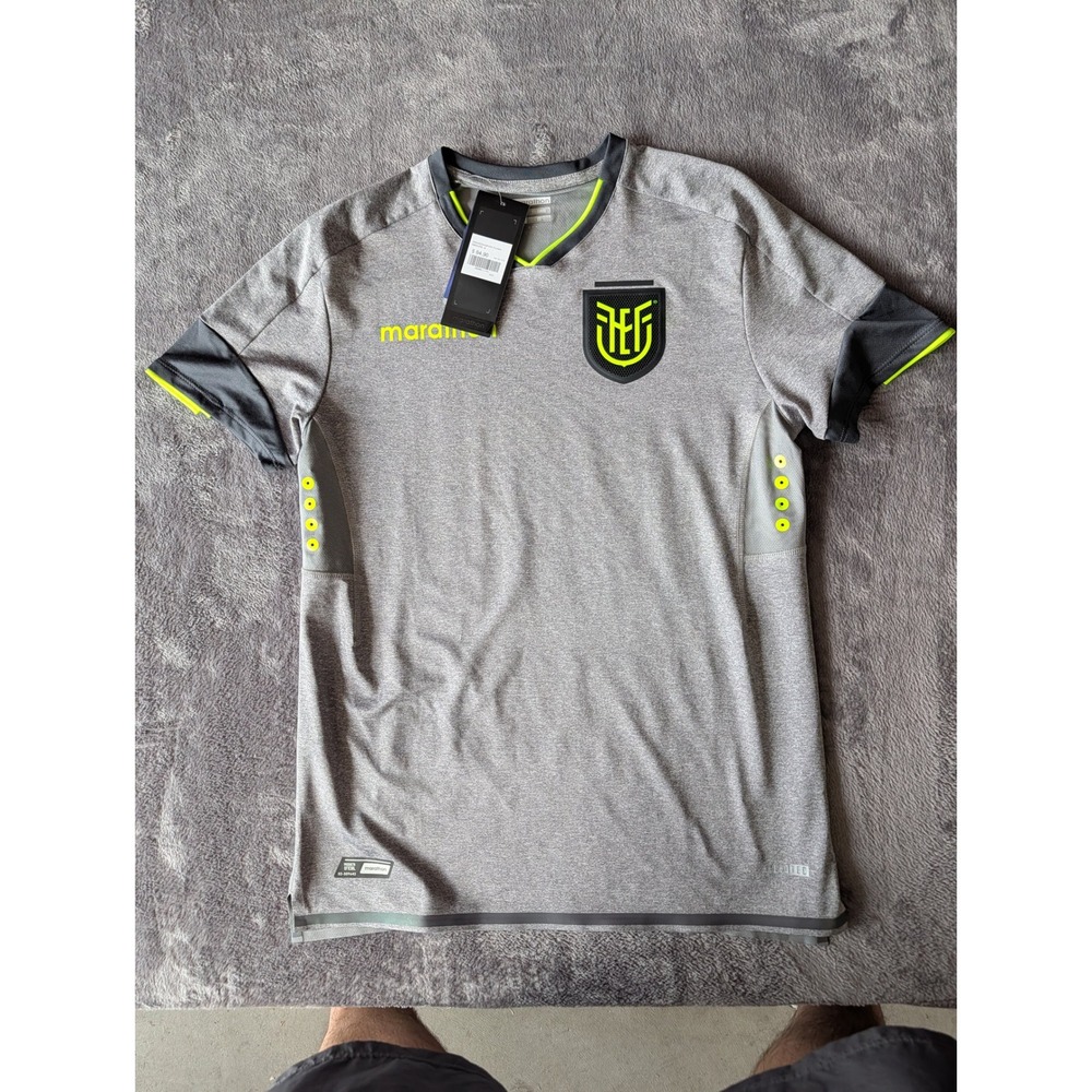 Marathon Ecuador National Team Soccer Training Jersey Mens Medium Grey Neon New